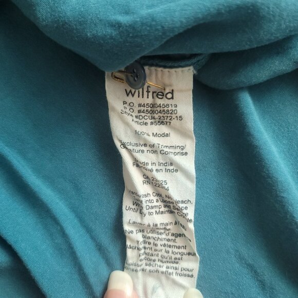 Wilfred Aritzia Tank Top Womens M Teal Blue Ecletar Hi Low Peasant Shirt Tribal - Picture 6 of 9